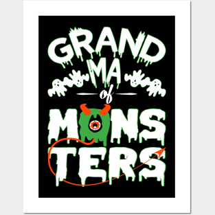 Grandma of monsters-Halloweenshirt Posters and Art